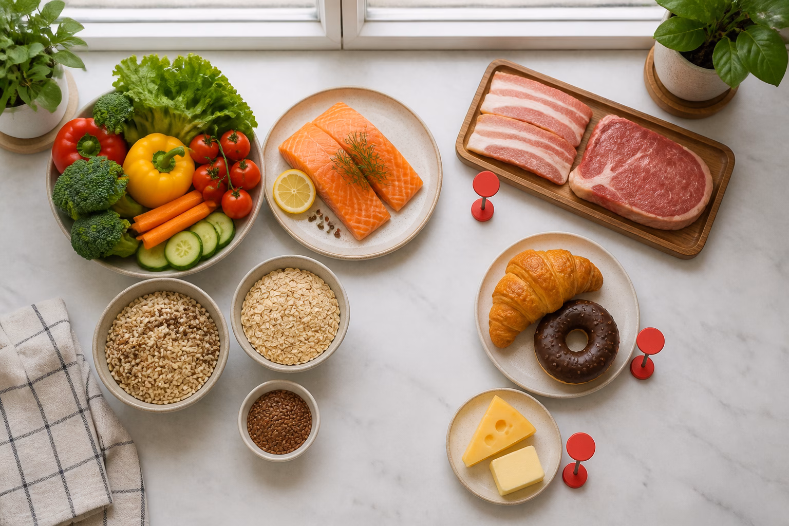 Порівняння дозволених та заборонених продуктів для дієти