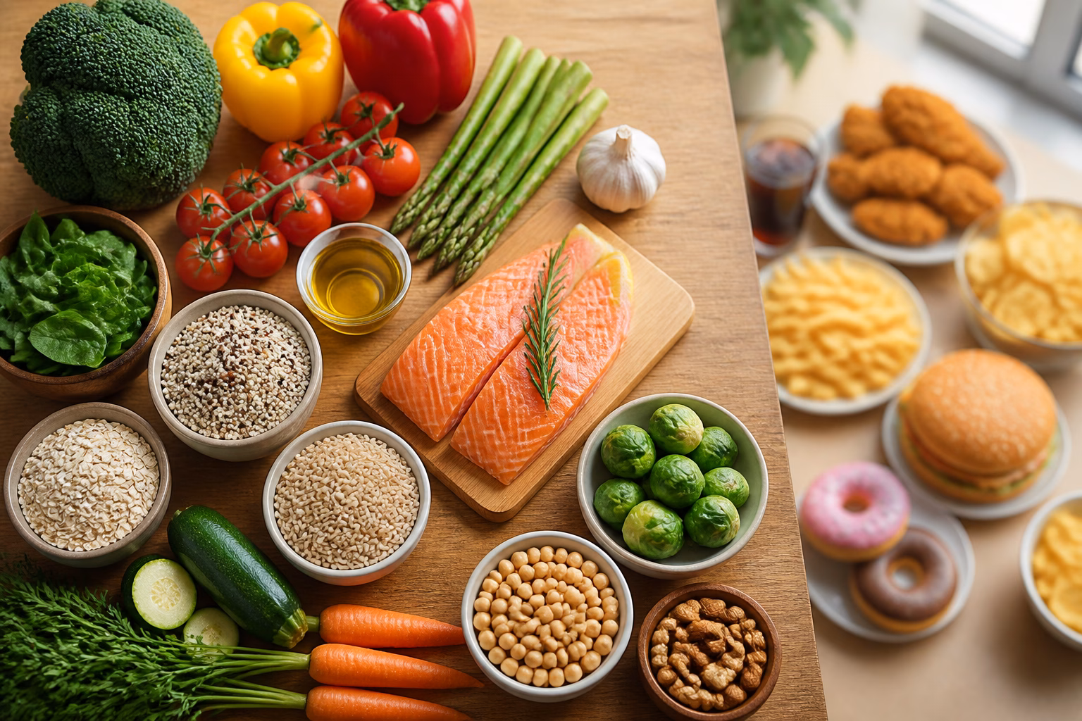 Корисні продукти для здоров'я жовчного міхура поряд із шкідливими стравами