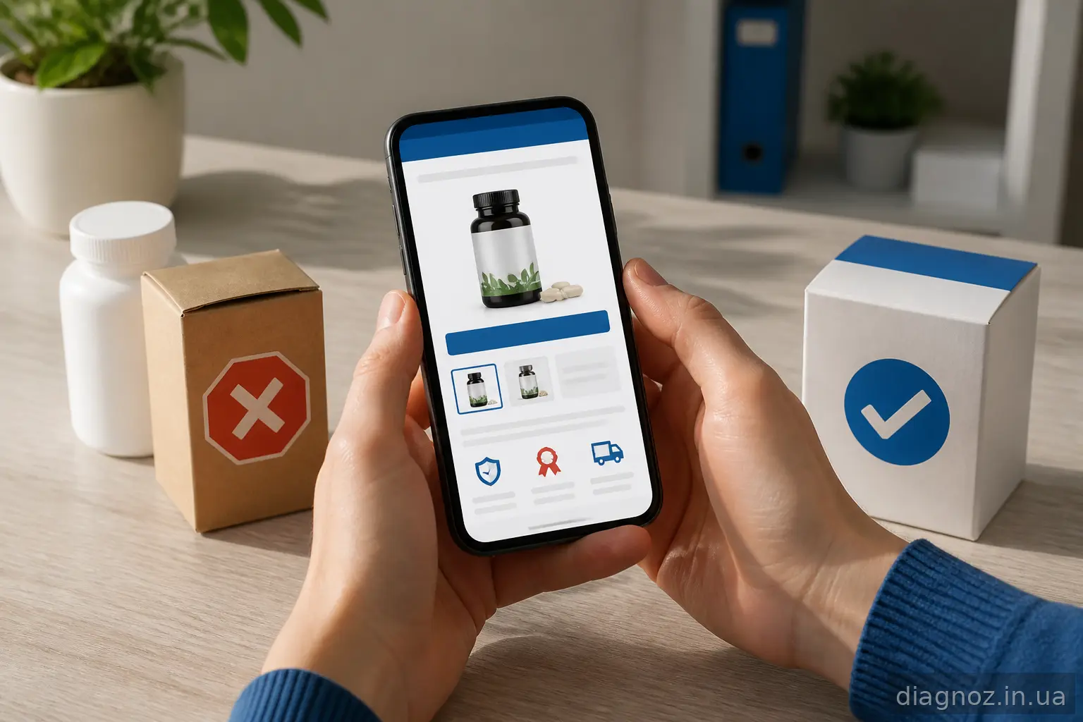 Замовлення Detoxic на офіційному сайті через смартфон