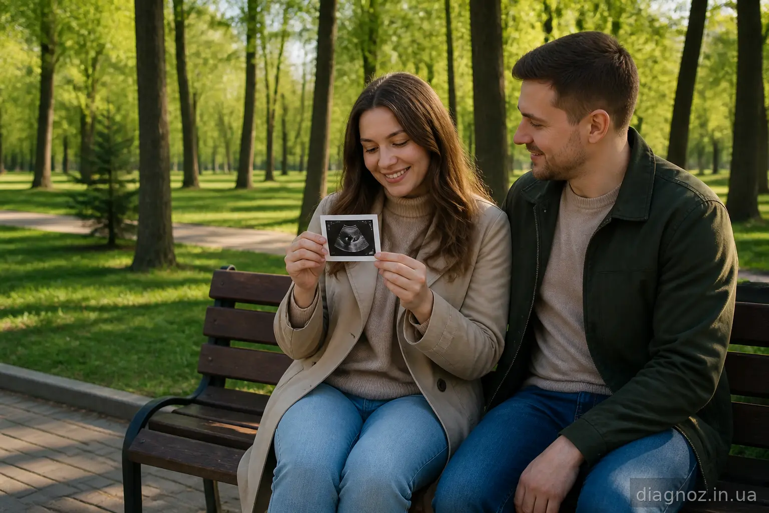 Пара в парку обговорює планування вагітності після одужання