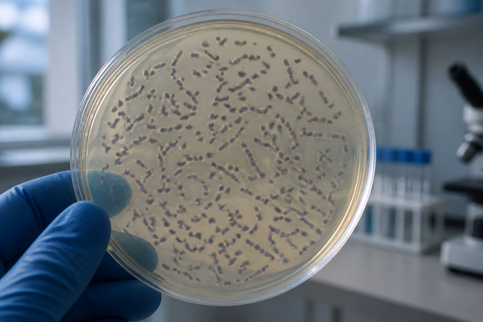 Культура бактерій Clostridium botulinum у чашці Петрі