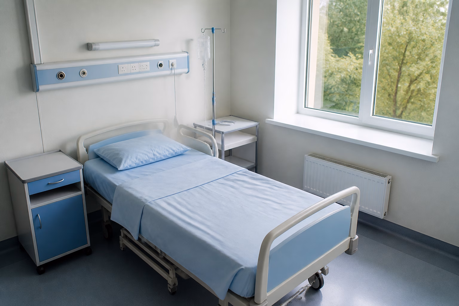 Лікарняна палата з крапельницею для лікування отруєння