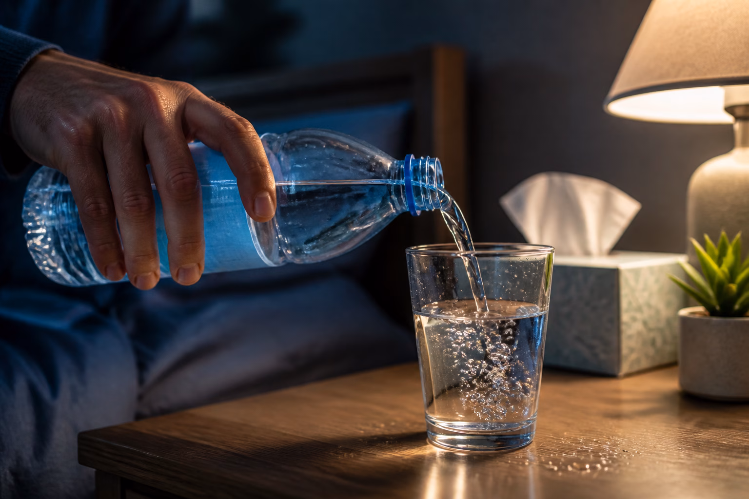 Мінеральна вода наливається в склянку